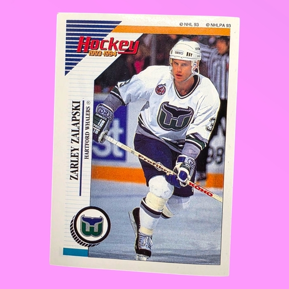 1993-94 Panini Hockey Zarley Zalapski Hartford Whalers #129 Sticker - Picture 1 of 3
